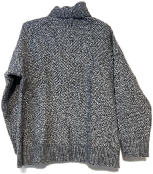 Diamond Pattern Knit Roll Neck Sweater